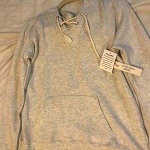 White hoodie lace up NEW WITH TAGS